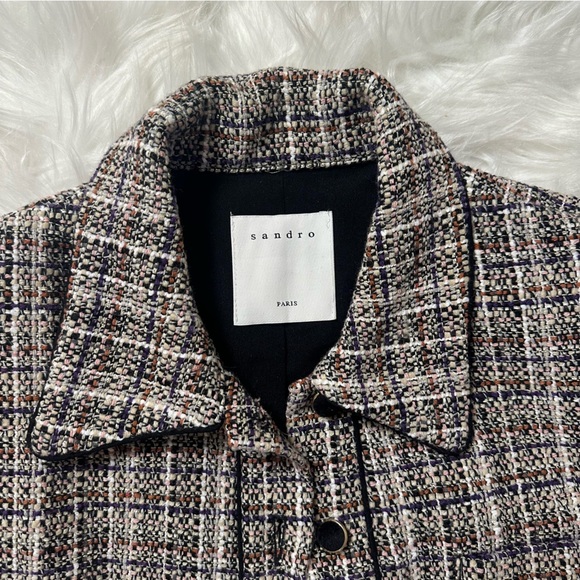 Sandro Glwadys Cropped Tweed Jacket - Picture 3 of 14